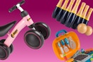 pink lil rider trike, lawn bowling, pretend play grill