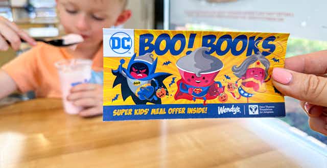 $1 Wendy's Boo Books Now Available (5 Free Jr. Frosties + $1.99 Kids' Meal)! card image