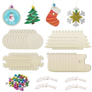 Unfinished Wooden Christmas Ornaments Kit