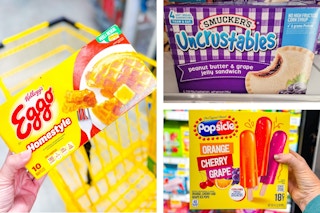 dollar general eggo, uncrustables, popsicle 3-photo collage