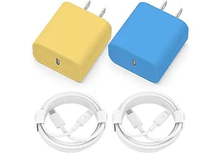 iPhone Charging Cord and Block 2-Pack