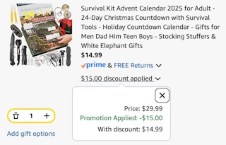 advent calendar cart