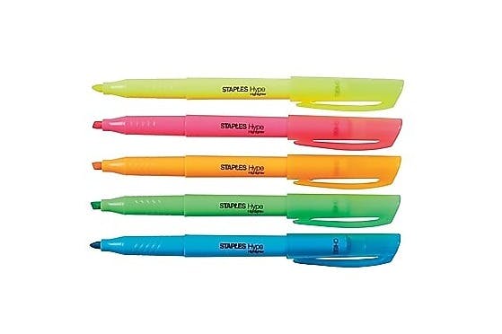 Staples Hype Highlighters 5-Pack