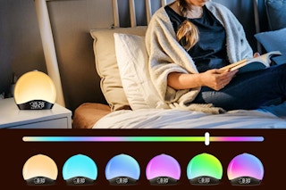 Sunrise Alarm Clock White Noise Sound Machine with 25 Soothing Sounds, 17 Night Lights, Bluetooth Speaker, Wake Up Light Alarm
