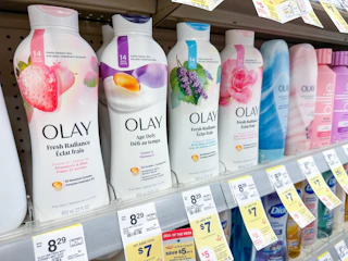 olay body washes on walgreens shelf