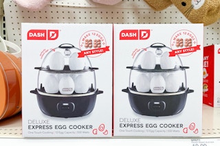 dash deluxe express egg cooker on a target shelf