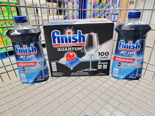 finish dishwashing products in a cart