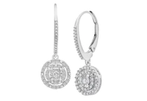 Diamond Leverback Drop Earrings