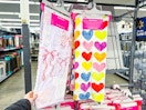 Valentine's Day blankets in Walmart store
