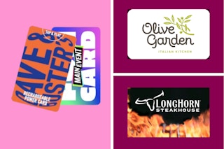 A collage of different gift cards