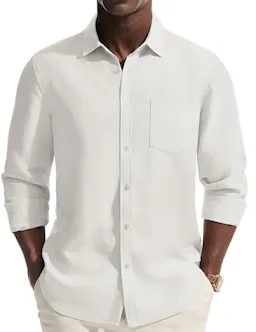 Mens Linen Long Sleeve Shirt