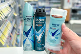 hand grabbing a degree deodorant