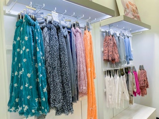 women's scarves display