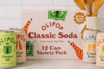 box on counter next to cans