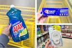 dollar general crest, ajax, febreze 3-photo collage