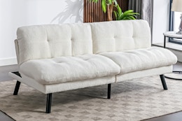 Walmart's Cream Boucle Futon Drops to $83 (The Charcoal Version Is $178) card image