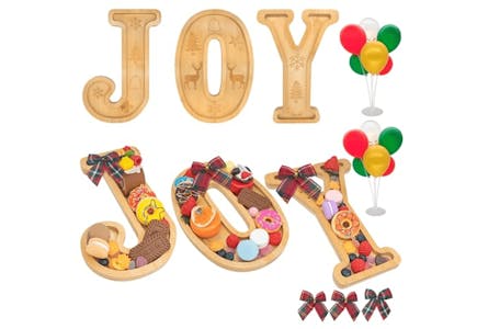 Bamboo Christmas Charcuterie Board Set