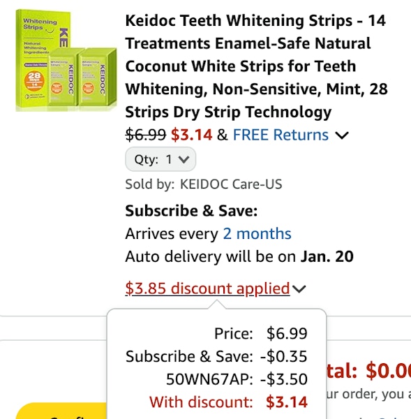 teeth white strips cart