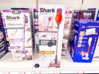 shark rocket vacuum sitting on a target shelf