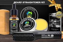 Beard Straightener and Care Set, Only $9.16 on Amazon card image