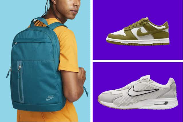 Nike Back-to-School Sale: $22 Backpack, $32 Sneakers, $58 Dunks, and More card image