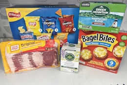 frito lay, green mountain, traditional medicinals, oscar mayer, bagel bites on shelf