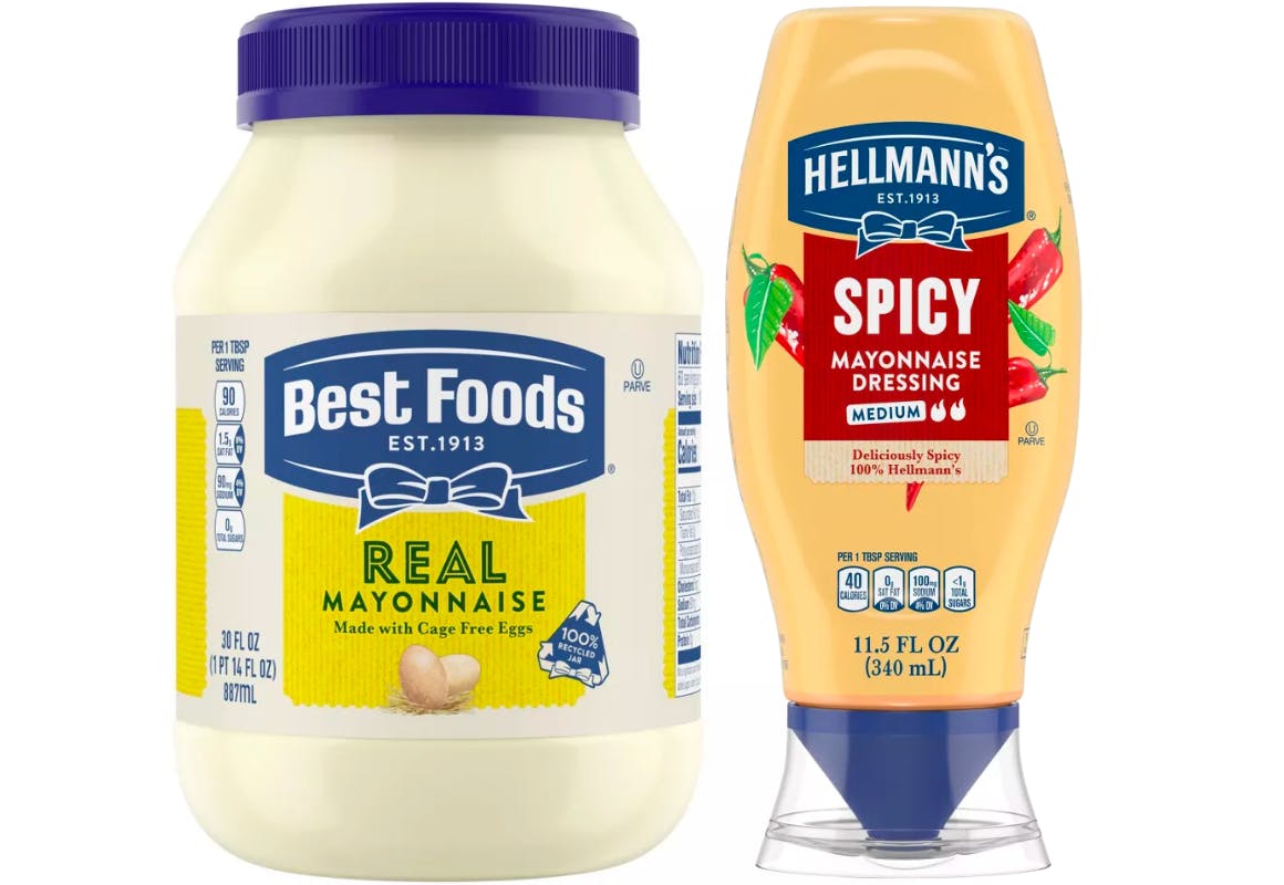 2 Hellmann's or Best Foods Condiments