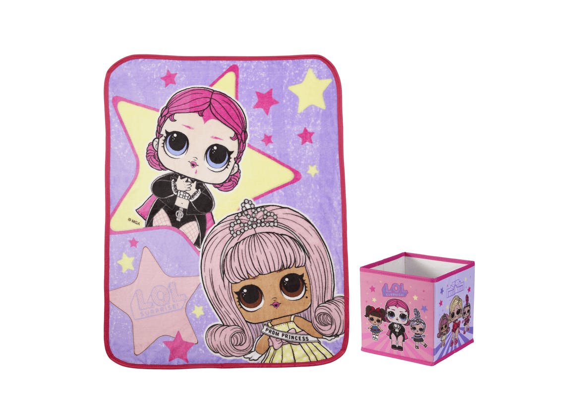 LOL Surprise Blanket Storage Bin Set