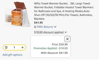 towel bucket Amazon receipt