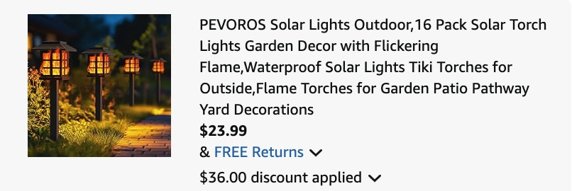 torch lights Amazon receipt