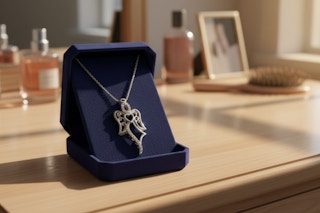 a heart angel necklace