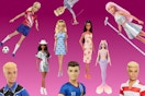 10 Barbie dolls (featuring 3 Ken dolls)