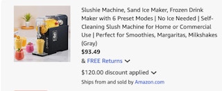 Slushie Amazon receipt