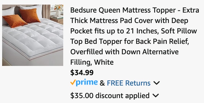 ss mattress topper