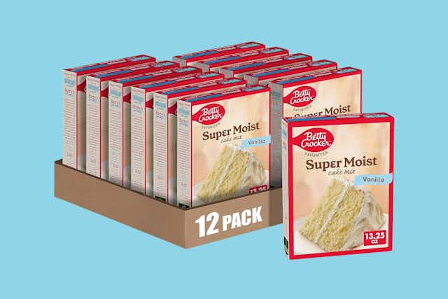 Betty Crocker Cake Mixes: Get 12 Boxes for $9 on Amazon ($0.76 Each) card image