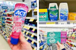 collage image of act toothpaste, crest, and toms toothpaste