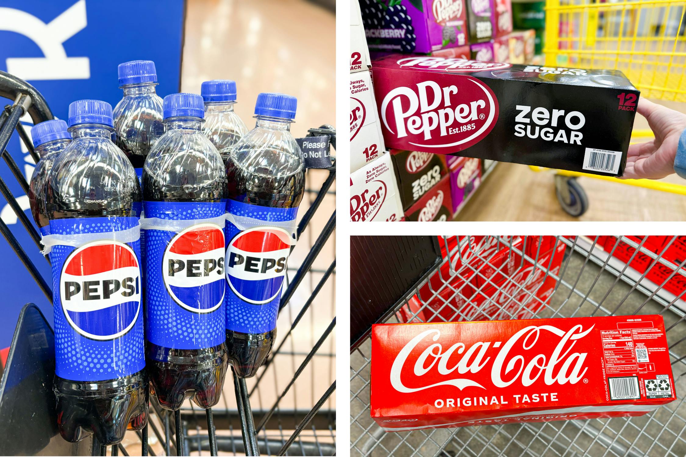 pepsi dr pepper coca cola collage