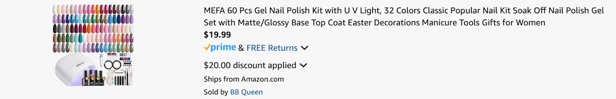 Amazon 60-Piece Gel Nail Polish Kit 2025 3