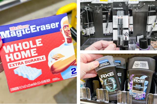 dollar general mr. clean, covergirl, axe 3-photo collage