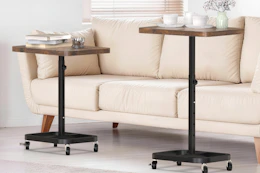 rolling adjustable table amazon
