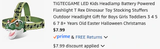 dinosaur head lamp Amazon receipt