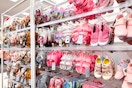 kids and toddler shoes sitting on shelves at target