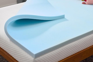 Twin XL Memory Foam Mattress Topper on bed