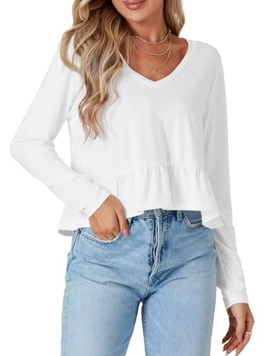 Women's V Neck Peplum Blouse