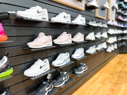 Nike shoes on display shelf