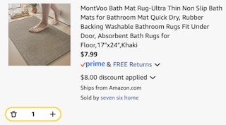 MontVoo Bath Mat Rug Amazon receipt