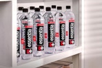 essentia water on pantry shelf