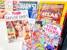 magazine in hand in store display