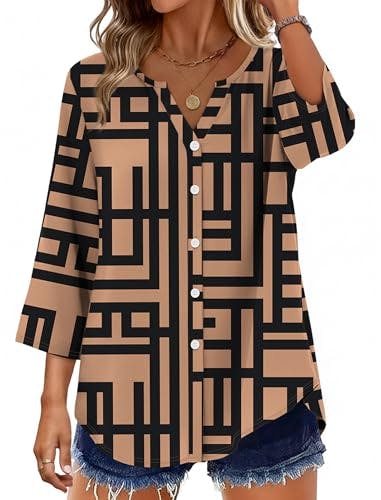 Women's 3/4 Sleeve Button-Down Shirt