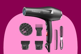 Faszin Ionic Salon Hair Dryer, Professional Fast Drying with 2 Speed, 3 Heat Setting, Cool Button, with Diffuser, Nozzle, Concentrator Comb